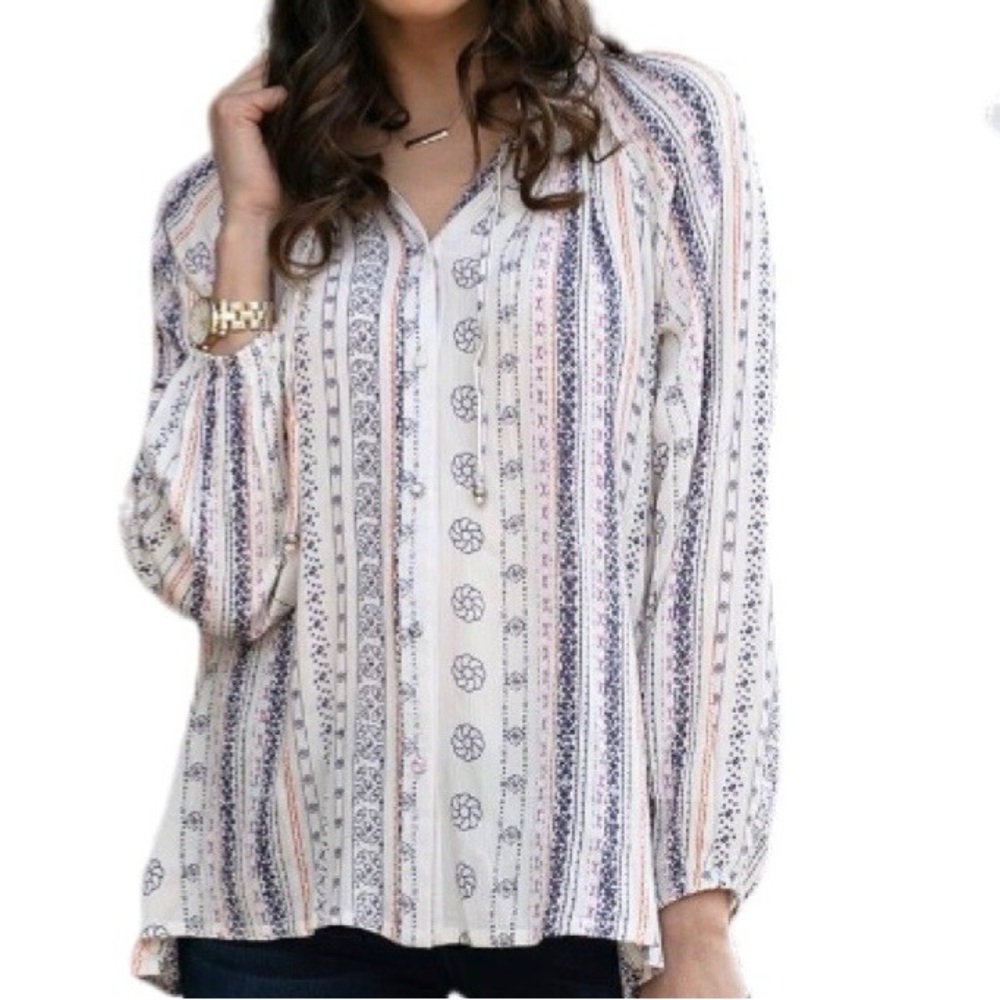 Grace & Lace Willow Button Down Peasant Blouse - Size XL - NWT